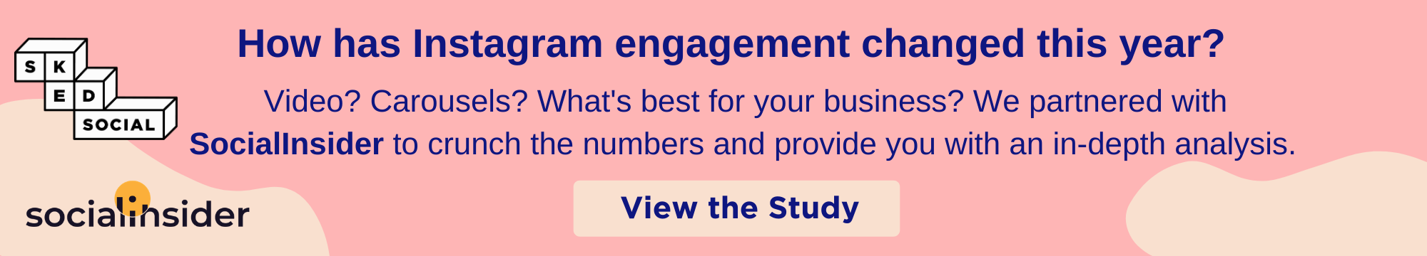 Advertising element promoting research into how Instagram engagement has changed this year