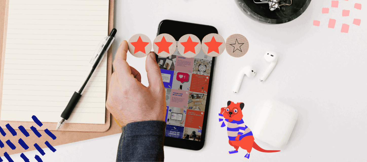 Stars indicating quality of reputation on a phone Stars indicating quality of reputation on a phone